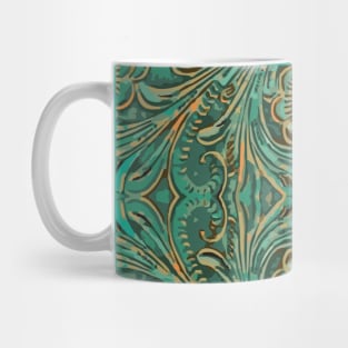 western country cowboy fashion teal green cowgirl Mug